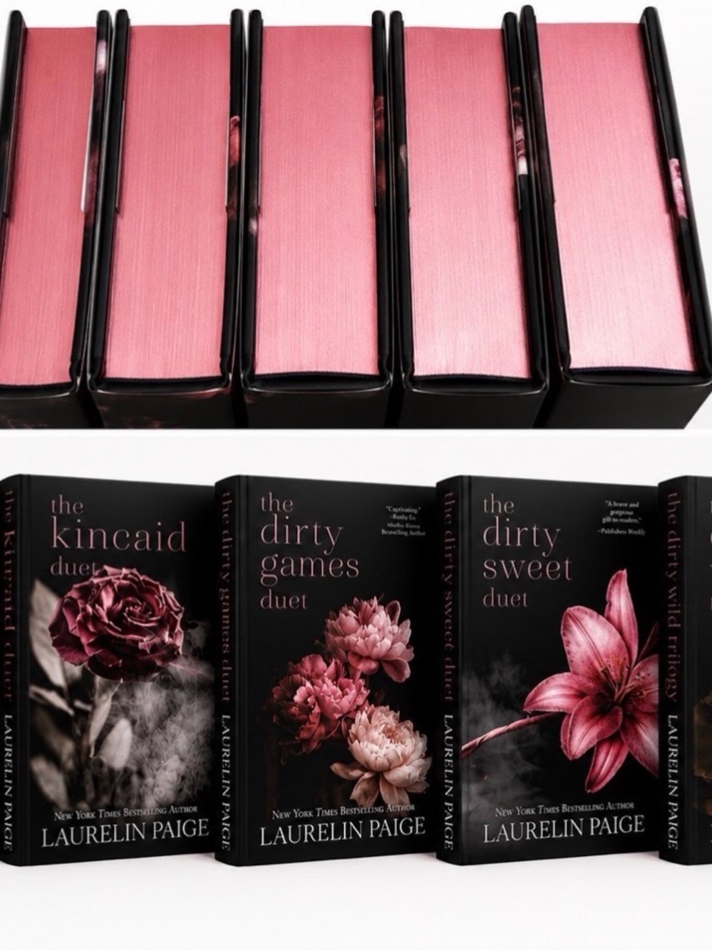 Laurelin Paige Dirty Series Deluxe Hardcover Set Pink Sprayed Edges 5 Books